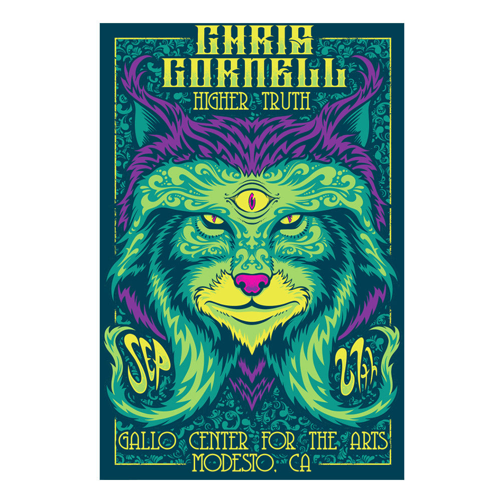 Chris Cornell Maglietta Donna – Higher Truth – Cotone Morbido, Girocollo, Maniche Corte, Colore Blu Scuro – Taglie Dalla S Alla XXL – Prodotto Ufficiale