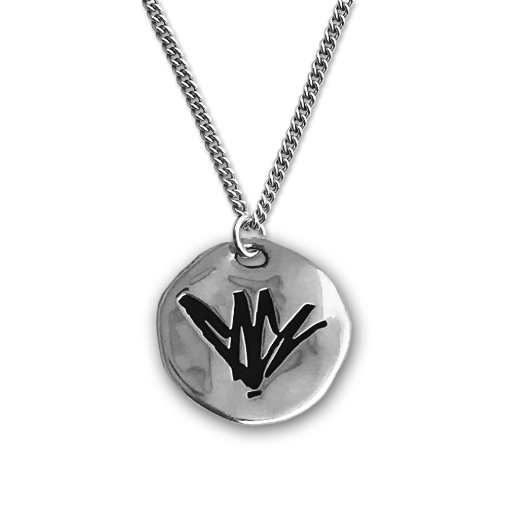 Engraved Silver Pendant Necklace